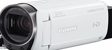 Canon LEGRIA HF R706 High Definition Camcorder - White (32x Optical Zoom, 1140x Digital Zoom) 3-Inch OLED Touchscreen