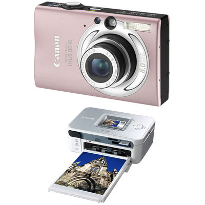 Canon Selphy Show Bundle - Pink IXUS 80IS and