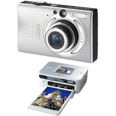 Canon Selphy Show Bundle - Silver IXUS 80IS and