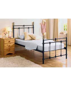 Black Single Bedstead with Memory Mattress