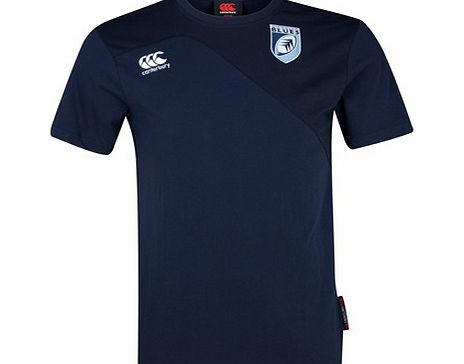 Cardiff Blues Rugby Training Cotton T-Shirt Blue