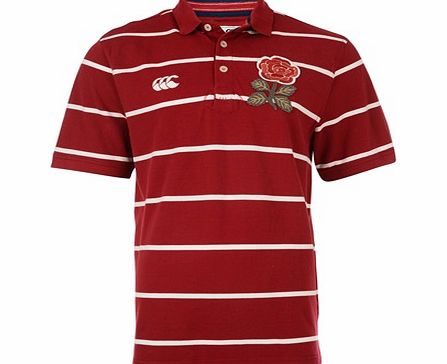 Canterbury England 1871 Fine Stripe Polo Red `E53 3545 A48