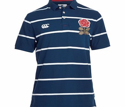 Canterbury England 1871 Pinstripe Polo Navy `E53 3448 359
