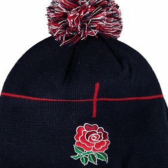 Canterbury England Acrylic Stripe Bobble Hat Navy `E30 2642