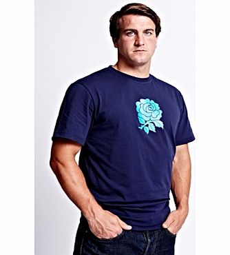 England Rose Graphic Cotton T-Shirt - Peacoat