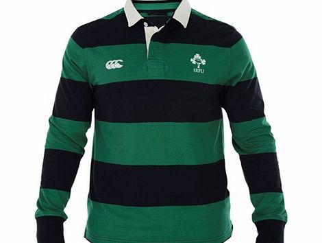 Canterbury Ireland Striped Long Sleeve Rugby Jersey Green