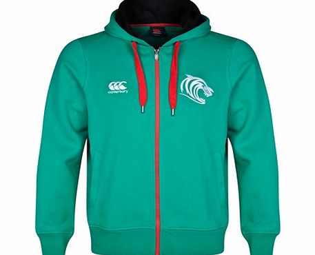 Canterbury Leicester Tigers Full Zip Cotton Hoody Dk Green