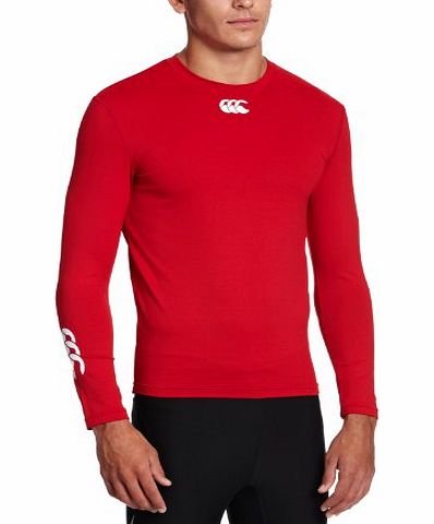 Canterbury Mens Baselayer Cold Long Sleeve Top - Red, Large