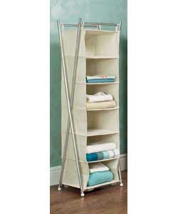 canvas and Silver 6 Shelf Sweater Unit