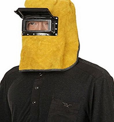 Car Auto Welding Hood Helmet Cowhide Split Leather Comfortable Welding Mask, Yellow
