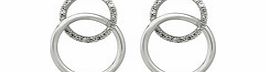 Silver zirconia loop earrings