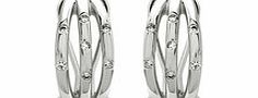 Silver zirconia set lattice earrings