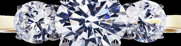 CARAT Three Stone Brilliant Cut Ring in 9 Carat