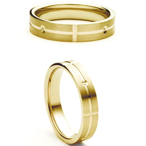 3mm Medium Flat Court Carino Wedding Band Ring In 18 Ct Yellow Gold