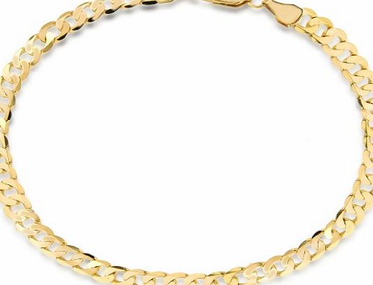 Carissima Gold Carissima 9ct Yellow Gold Flat Diamond Cut Curb Bracelet 20cm/8``