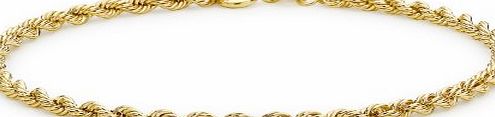 Carissima Gold Carissima 9ct Yellow Gold Semi Hollow Rope Bracelet 18.5 cm/7.25``