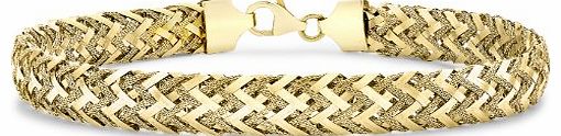 Carissima Gold Carissima 9ct Yellow Gold Womens Textured Woven Bracelet 19cm/7.5``