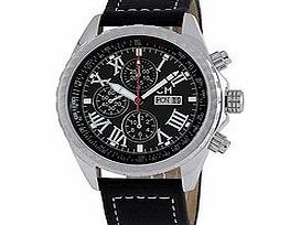 Viareggio black leather watch