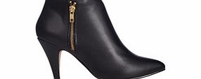 Carlton London Black high-heel pointed toe ankle boots