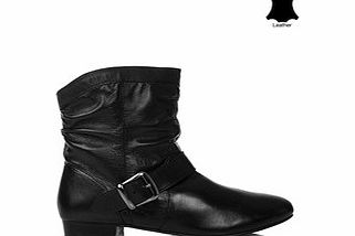 Carlton London Black leather slouch ankle boots