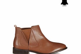 Carlton London Tan leather slip-on ankle boots
