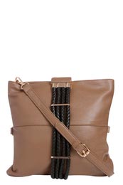 Fold Over Rope Detail Clutch Bag