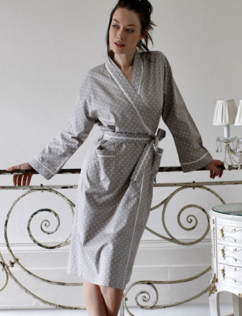 Grey polka dot kimono