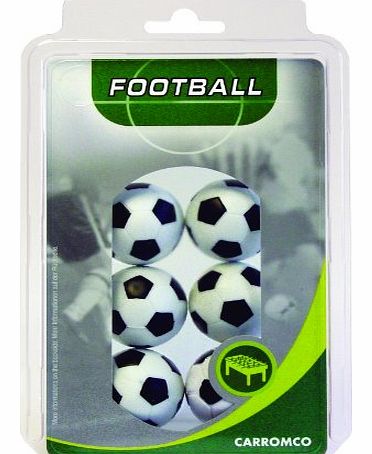Carromco Table Football Balls Set of 6 Black / White