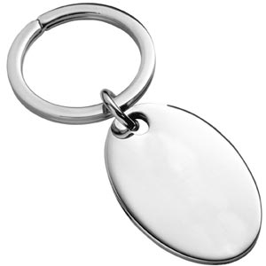 Carrs Of Sheffield Oval Key ring With Split Ring In Sterling Silver By Carrs Of Sheffield