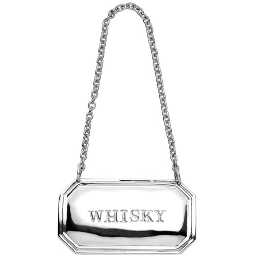 Whiskey Bottle Label In Sterling Silver By Carrs Of Sheffield