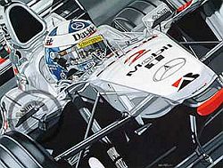 Carter Colin Carter -Double Home Victory- David Coulthard- British GP 2000- Ltd Ed 100- Giclee Canvas stret