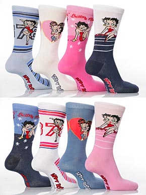 Ladies 3 Pairs TM Betty Boop Socks Assorted (II)