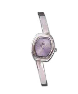 Carval Ladies Chrome Coloured Bangle Watch
