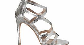 Carvela Kurt Geiger Jest silver snakeskin-effect heels