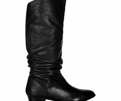 Parker black leather slip-on boots