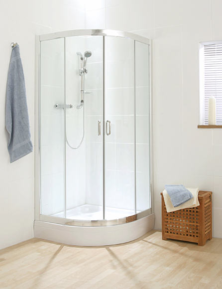 Glide Semi-Arc Shower Enclosure (800x800mm) with Tray