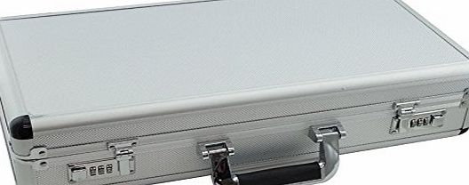 Cases and Enclosures Silver Flight Case with Combination Locks 500x260x120mm Handgun Storage Lock Box