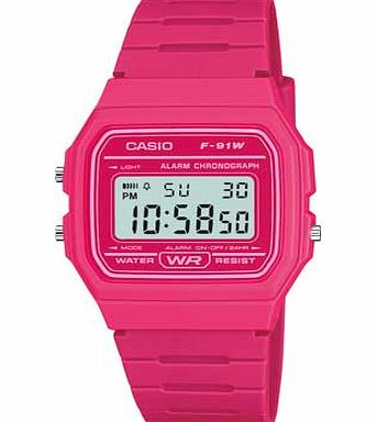 Casio Digital Watch with Pink Resin Strap
