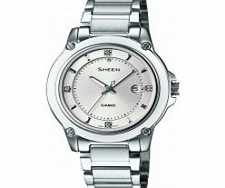 Casio Ladies SHEEN Silver Steel Bracelet Watch