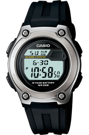 Casio Mens Casual Sports Watch Dual Time W 211 1AV