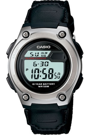 Casio Mens Casual Sports Watch Dual Time W 211B
