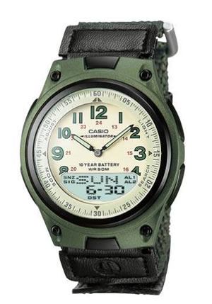 Casio Mens Databank World Time Watch AW 80V 3BVEF