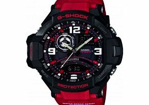 Casio Mens G-Shock Black Red Compass-Thermometer