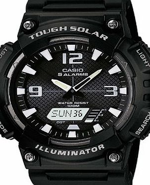 Mens Quartz Watch with Black Dial Analogue - Digital Display and Black Resin Strap AQ-S810W-1AVEF