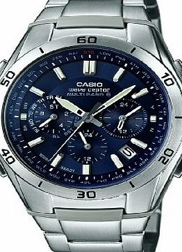 Casio Mens Quartz Watch with Blue Dial Analogue Display and Silver Stainless Steel Bracelet WVQ-M410DE-2A2ER