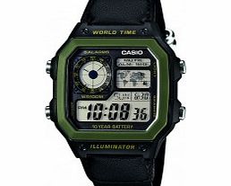 Casio Mens World Time Black Combi Watch
