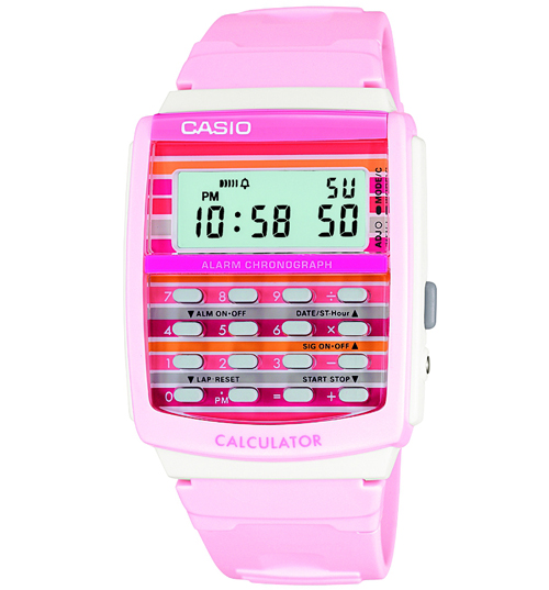 Pink Retro Calculator Watch from Casio