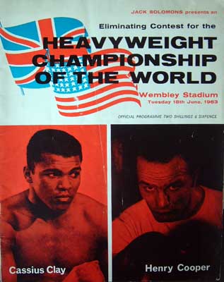 Cassius Clay v Henry Cooper programme 18.6.63