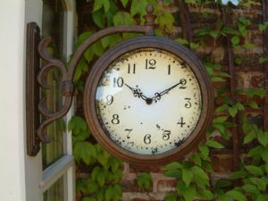cast Iron Clock and Thermometer
