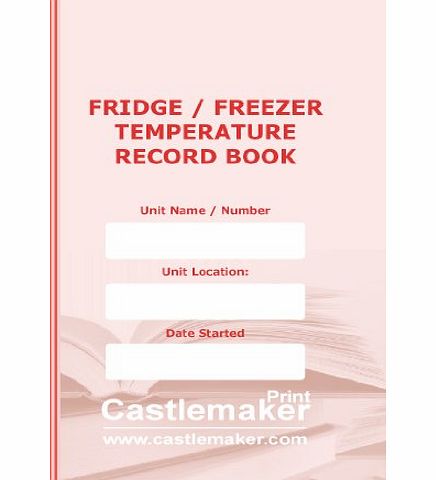 Castlemaker Temperature Log Book (A5) T095, for refrigeration units, chillers and freezers